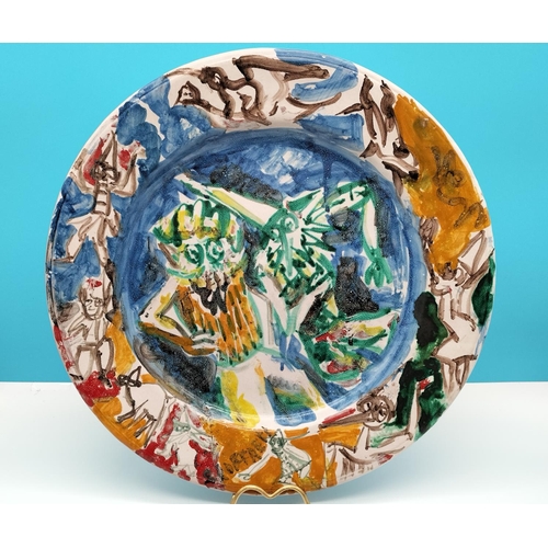 1 - Extremely Rare Silvio Loffredo (1920-2013) Signed Large 45.5cm Ceramic Charger together with a copy ... 