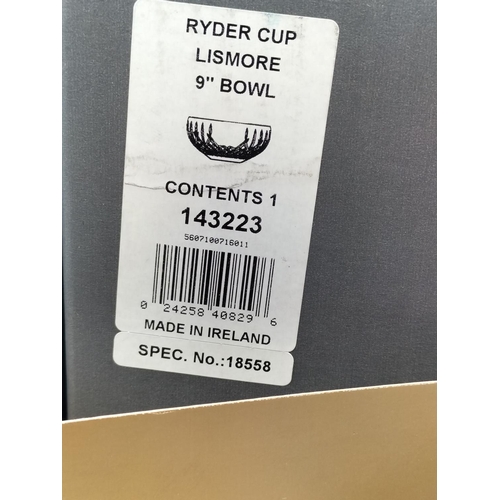 104 - Boxed Large Waterford Crystal 'Lismore' Bowl for 'Ryder Cup 1927-2006 The K Club'12cm High, 23cm Dia... 