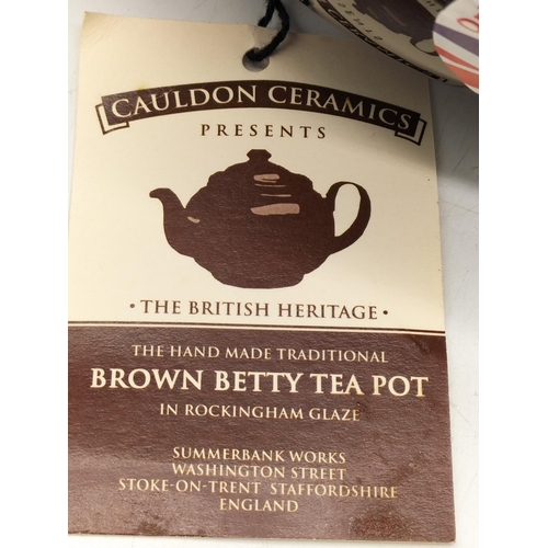 121 - New Cauldon Ceramics 'Brown Betty' Teapot in Rockingham Glaze.