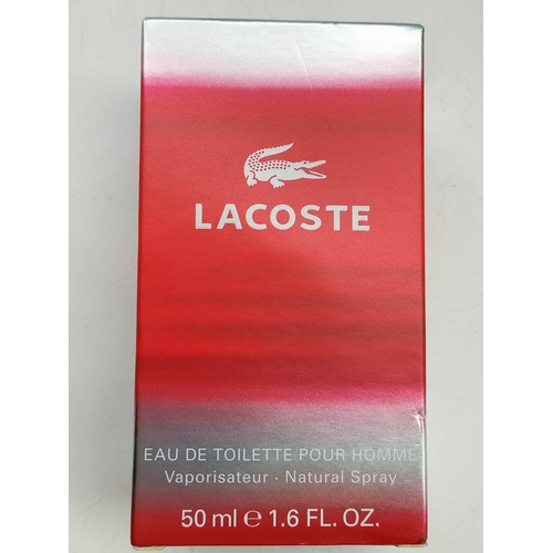 130 - Lacoste 'Red' 50ml Eau de Toilette Pour Homme plus 2010 Limited Edition 28cm Lacoste Bear.