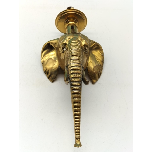 15 - Brass 'Elephant' Door Knocker. 24cm x 14cm.