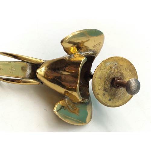 15 - Brass 'Elephant' Door Knocker. 24cm x 14cm.