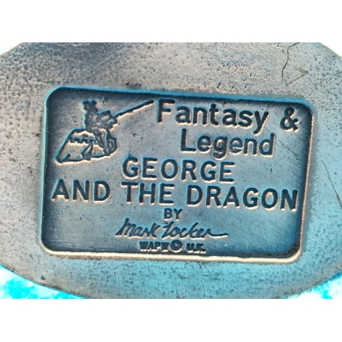 176 - 3 x Boxed Myth and Magic by Tudor Mint Pewter Dragon Figures 'Reflections 3134', 'George and Dragon'... 