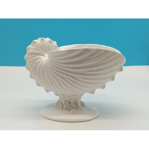 18 - Wedgwood Nautilus Collection Shell Vase. 20cm High, 27cm x 15cm.