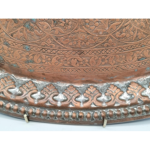 262 - Copper Twin Handled Tray. 58cm x 38cm.