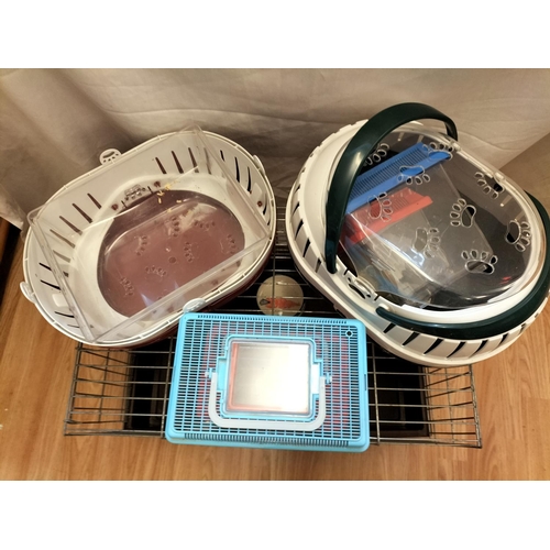 281 - Small Pet Cage plus Carry Box, etc. 38cm High, 62cm x 40cm. Collection Only.