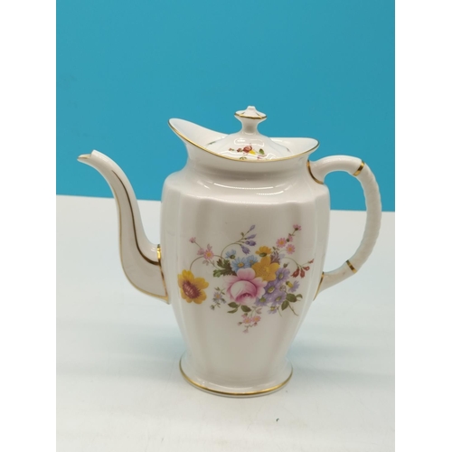 302 - Royal Crown Derby 'Derby Posies' 22cm Coffee Pot plus Trio.