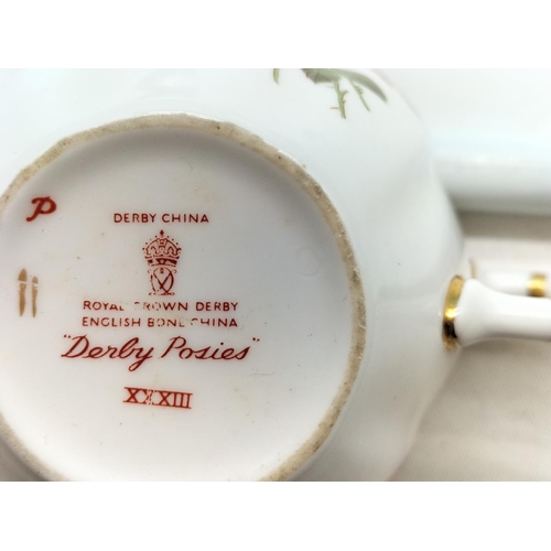 302 - Royal Crown Derby 'Derby Posies' 22cm Coffee Pot plus Trio.