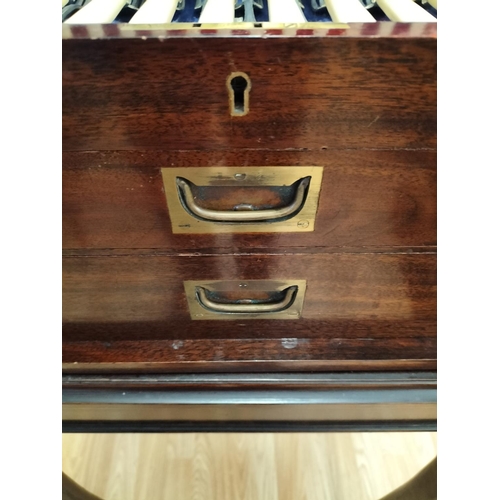 406 - 19th Century Cutlery Cabinet on Stand with Flush Brass Fittings complete with Cutlery. 102cm High, 4... 