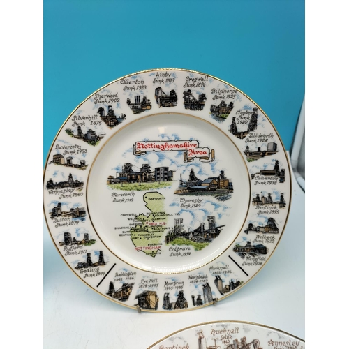 410 - China 27cm Miners Plates (4) - Warwickshire, South Nottinghamshire, Nottinghamshire Area and North D... 