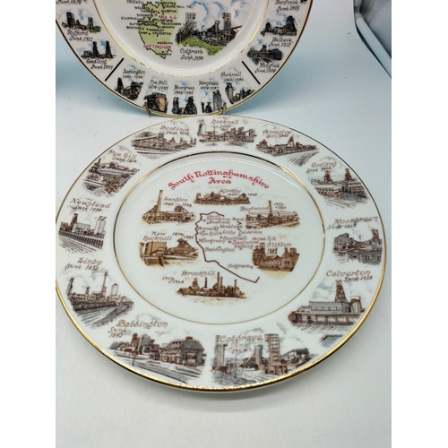 410 - China 27cm Miners Plates (4) - Warwickshire, South Nottinghamshire, Nottinghamshire Area and North D... 