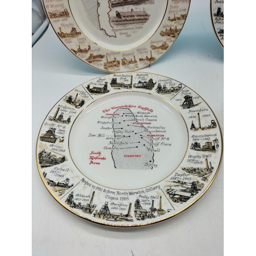 410 - China 27cm Miners Plates (4) - Warwickshire, South Nottinghamshire, Nottinghamshire Area and North D... 