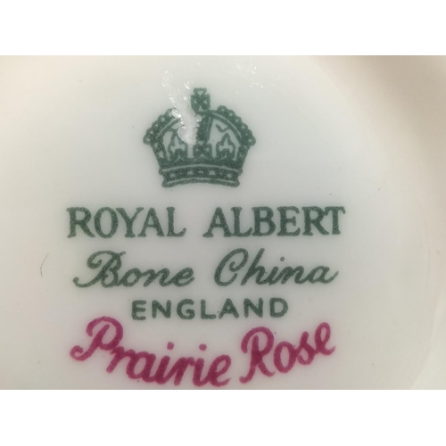 413 - Collection of Royal Albert China to include 'Concerto' Cake Plate, 'Prairie Rose' Cups (6), 'Poinset... 