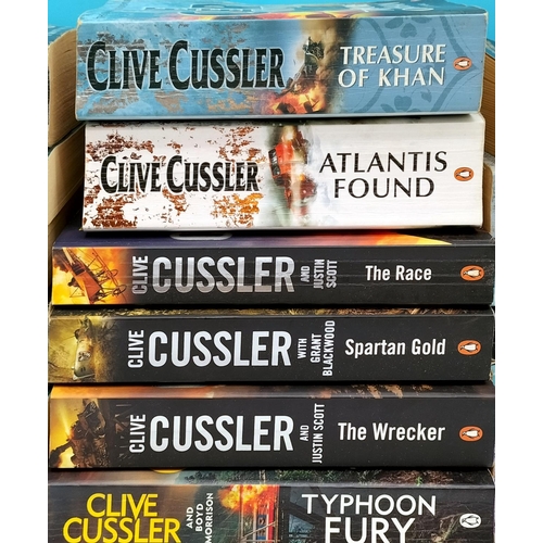 444 - Box of Clive Cussler Paperback Books.