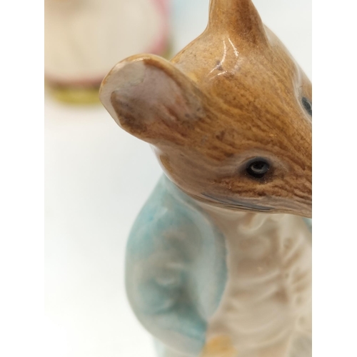 454 - Royal Albert Beatrix Potter 'Mrs Tiggywinkle' and 'Johnny Town Mouse' (Both A/F) plus Beswick Beatri... 