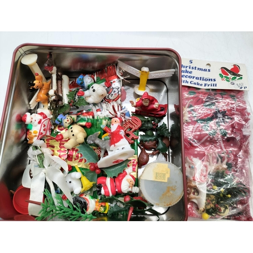 461 - Box of Mixed Items to include Wedgwood, Royal Albert, Vintage Christmas Cake Decorations, Single Ele... 