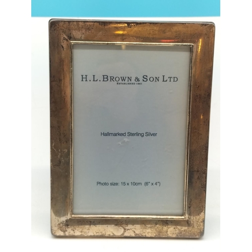 50 - Hallmarked Silver Photo Frame. 15cm x 10cm.