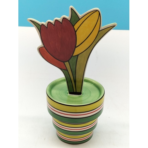 54 - Wedgwood 'Bizarre by Clarice Cliff' 20cm Figure of Tulip Flowers in Pot. Scratch to 1 Side.