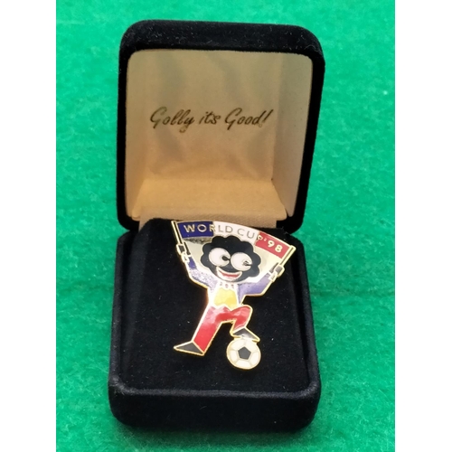 55A - Robertson Official Limited Edition 'World Cup 98' Golly Badge in Original Box.