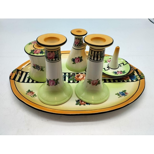 71 - Victorian Dressing Table Set. Tray measures 34cm x 23cm.