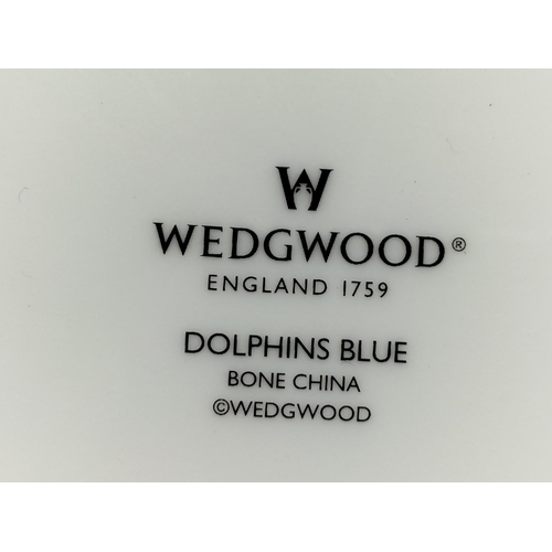 92 - 6 x New Wedgwood 'Dolphins Blue' Pattern Oval Steak Platters 36cm x 28cm.