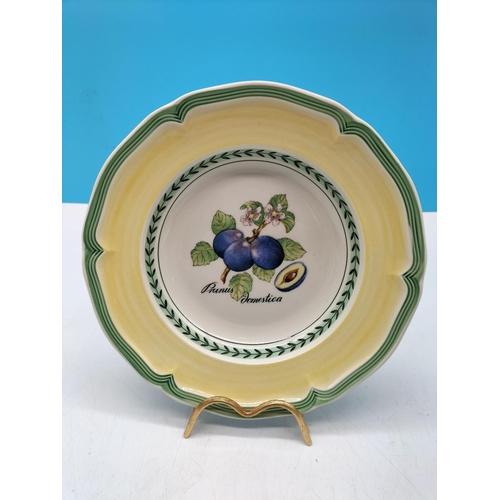 166 - Villeroy & Boch 'French Garden Valence' Pattern Flare Edge Soup Bowls (8). 4cm Deep, 23cm Diameter.