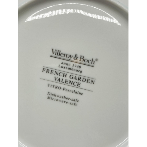 166 - Villeroy & Boch 'French Garden Valence' Pattern Flare Edge Soup Bowls (8). 4cm Deep, 23cm Diameter.