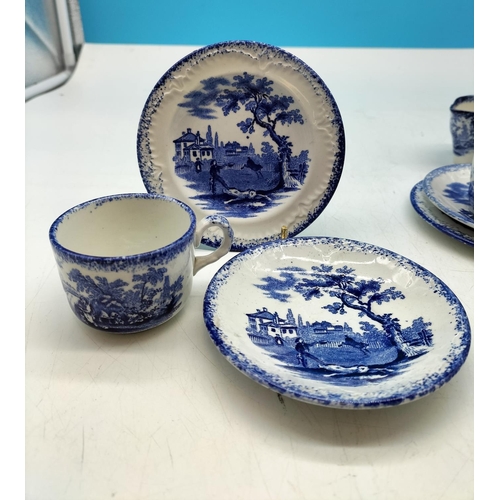 172 - Ridgways 'Humphrey's Clock' 21 Piece Blue and White China Tea Set. Scenes from Charles Dickens 'Old ... 