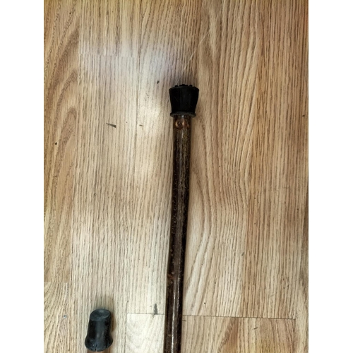 178 - Walking Sticks (2). One with Horn Whistle Handle. Longest 127cm.