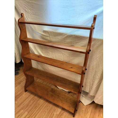 179 - Free Standing 5 Shelf Unit with Graduated Depth Shelves. 127cm high, 94cm long, largest shelf depth ... 