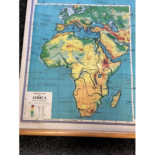 180 - Philips Large School Room Map of Africa. 172cm x 122cm. Slight Tear to Side.