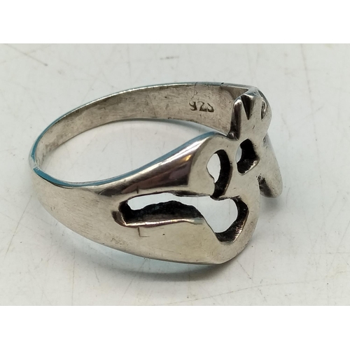 195A - 925 Silver Ring (Size V) plus Brooch made in Israel.