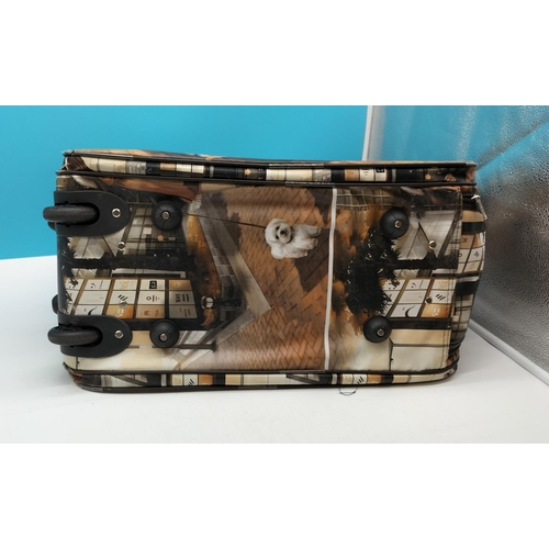 236 - Wheeled Travel Bag with Girl and Dog Design by Milady. 38cm High, 50cm x 29cm.