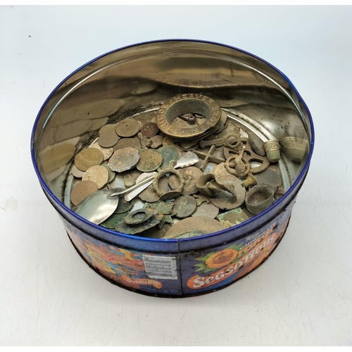 240 - Tin with Mixed Metal Detector Finds.