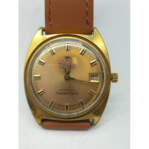 271 - Gent's Tissot Visodate Automatic Seastar Seven Wristwatch with Leather Strap. W/O.