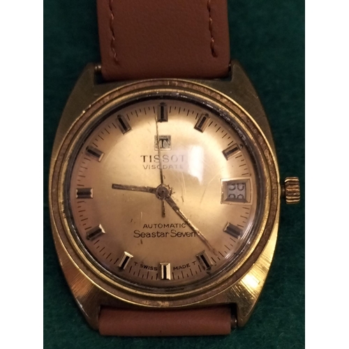 271 - Gent's Tissot Visodate Automatic Seastar Seven Wristwatch with Leather Strap. W/O.