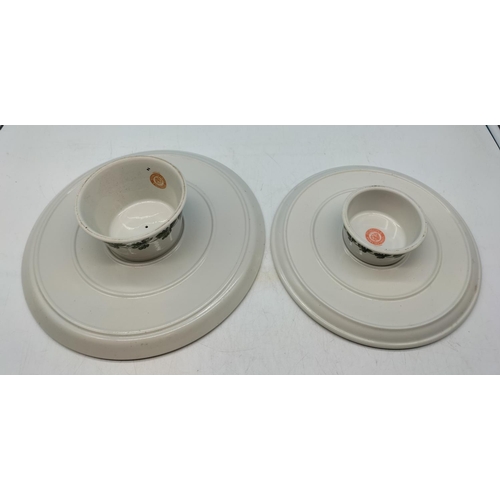 282 - Portmeirion Cake Stands (2). Largest 9cm High, 31cm Diameter.