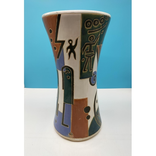 291 - Large 47cm Abstract Design Umbrella Stand/Vase. 24cm Diameter.