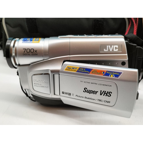 294 - JVC Super VHS Camcorder plus Sharps View Camcorder. Both in Cases. Untested.