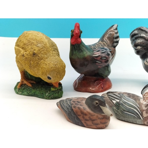 369 - Collection of Pottery and Resin Bird Figures.