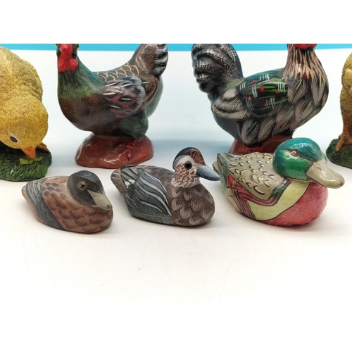 369 - Collection of Pottery and Resin Bird Figures.