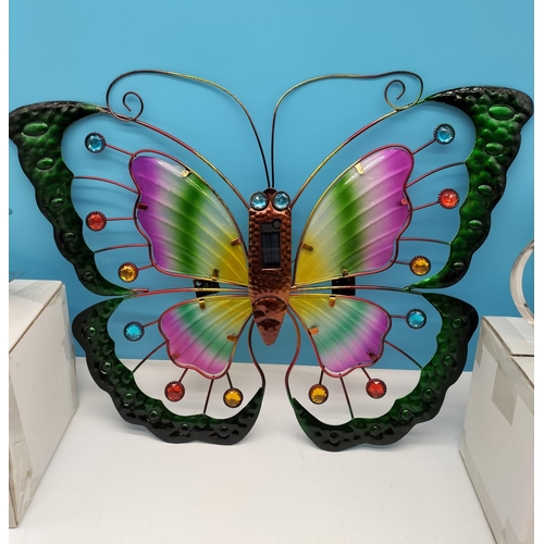 378 - Garden Solar Lights (3) to include Butterfly (55cm x 40cm).