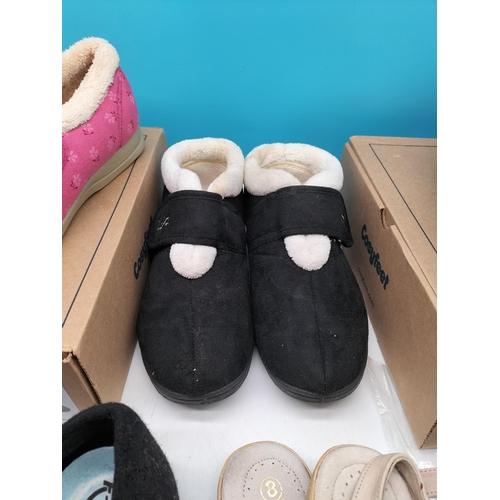 470 - Box of Mixed Slippers, Cosy Feet Shoes, Trainers, etc.