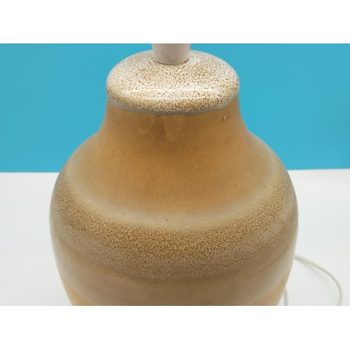 537 - Large 43cm Glazed Table Lamp Base. Mark to Base. 22cm Diameter.