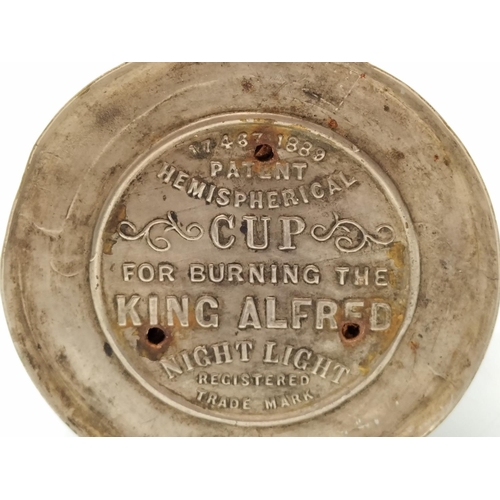 538 - WWI 7.5cm 'Tea and Sugar' Box plus 'Hemispherical Cup for Burning the King Alfred Night Light'.