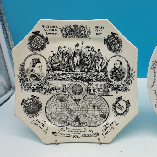 546 - Commemorative 26.5cm Plates (2) - Victorian Jubilee Year 1887 plus Mayor and Mayoress of Worcester 1... 