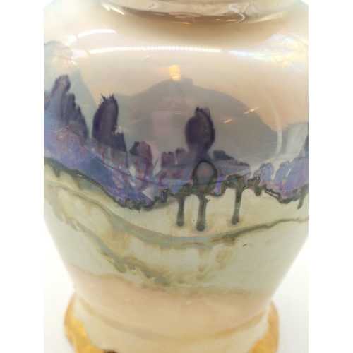 575 - Hand Painted Bone China 17cm Lidded Jar by Wendy E Griffiths.