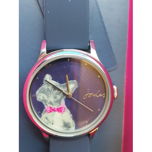 90A - New in Box Joules 'French Bulldog' Design Watch W/O.