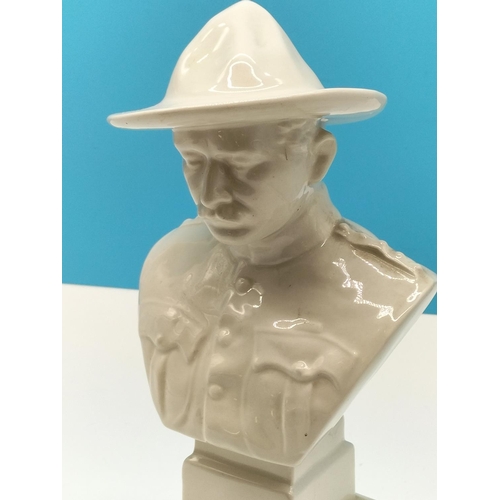 95A - Ceramic 28cm Figure of 'Lord Baden Powell'. Marked Staffordshire, England.