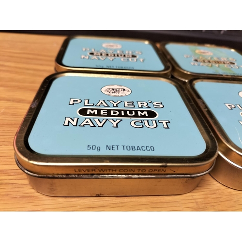 474 - Opened but Unused 4 x 50 Gram Tins of Players Medium Navy Cut Tobacco. Gross Weights of Individual T... 